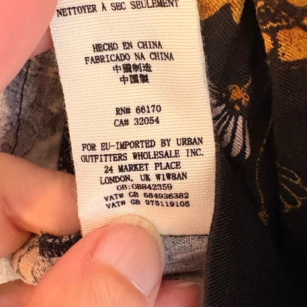 Free People Floral Kimono Cardigan Black Orange Boho Whimsygoth duster - Picture 3 of 7